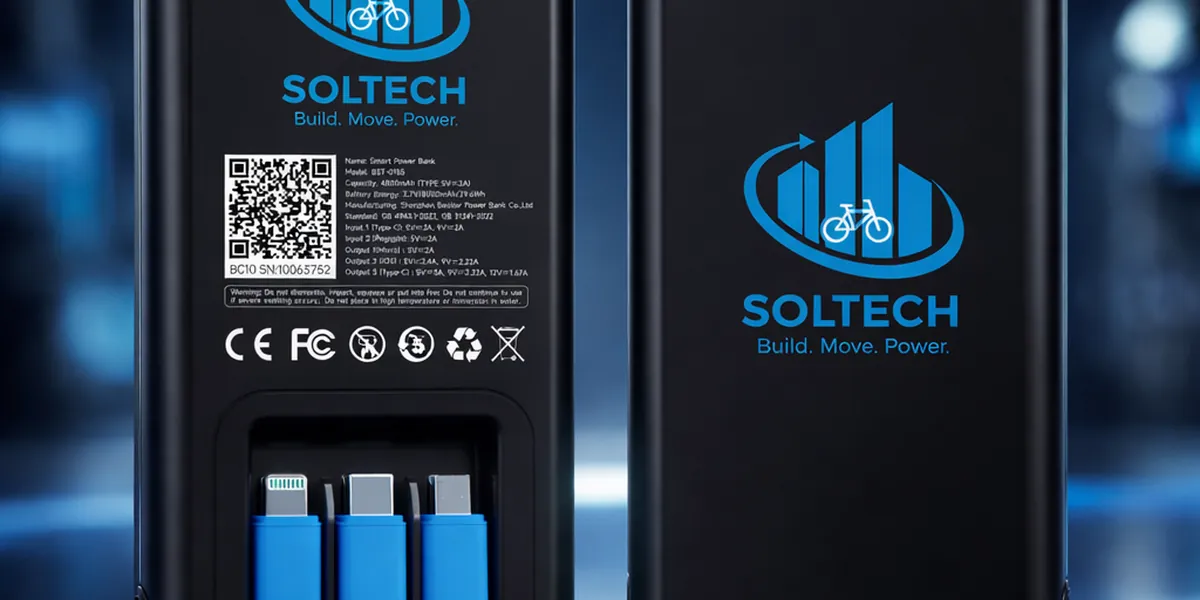 Pin sạc dự phòng Soltech với cáp sạc tích hợp