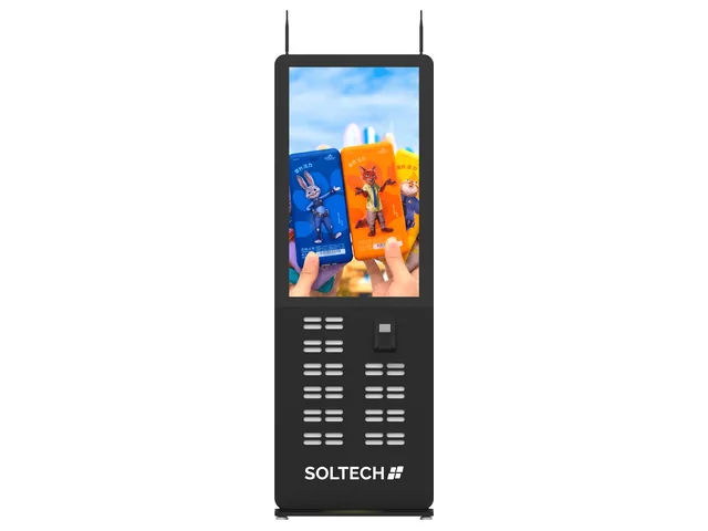 Trạm sạc Soltech POS 48 tích hợp máy POS, màn hình 43 inch